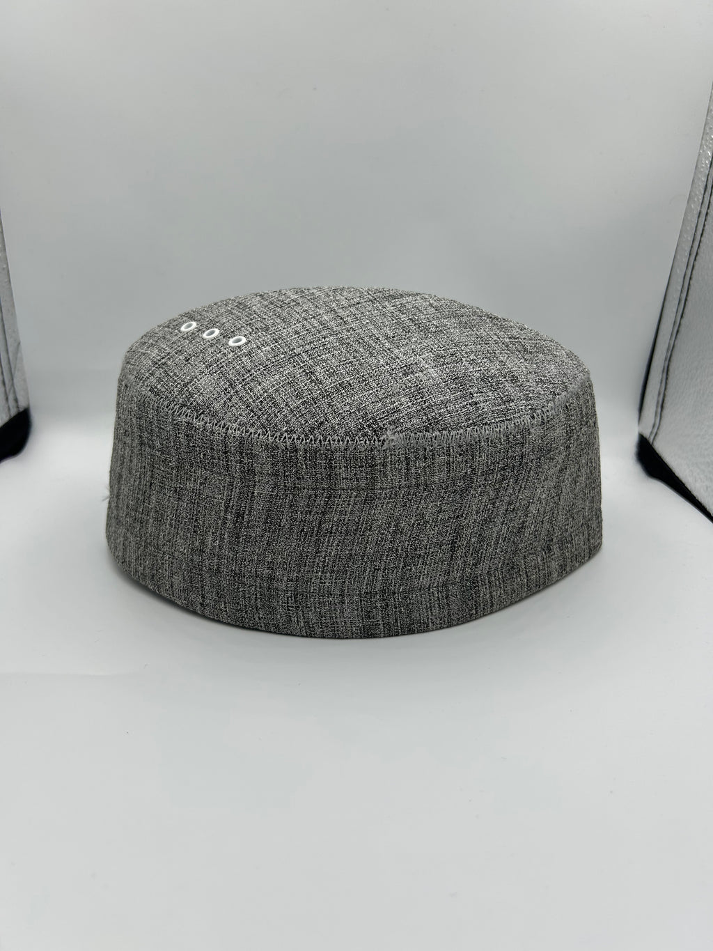 Hard Light Grey Indonesian Hat with holes on the top