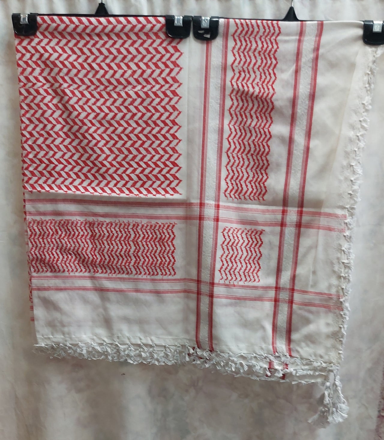 Men keffiyah Scarf Red and White