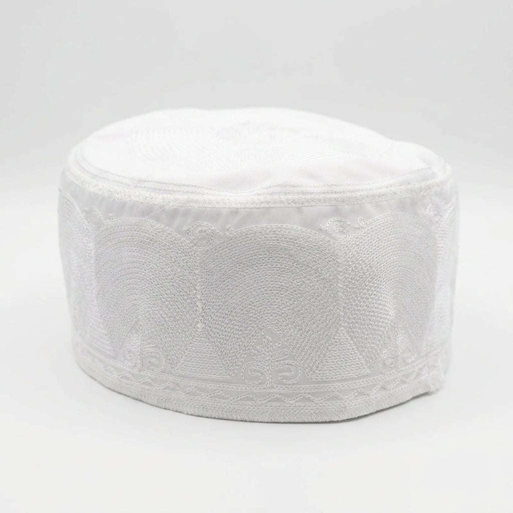White Hat with Embroidery