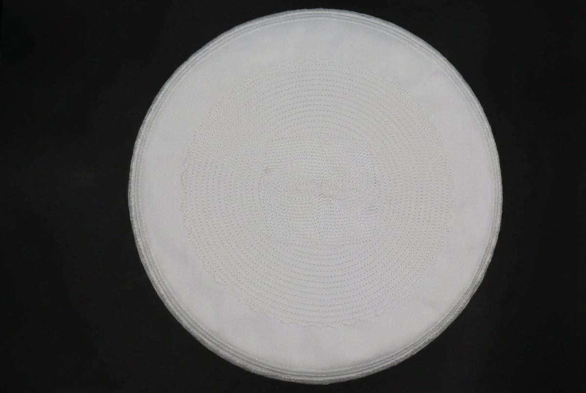 White Hat with Embroidery