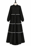 Turkish Breathable cool Fabric Summer Black Abaya