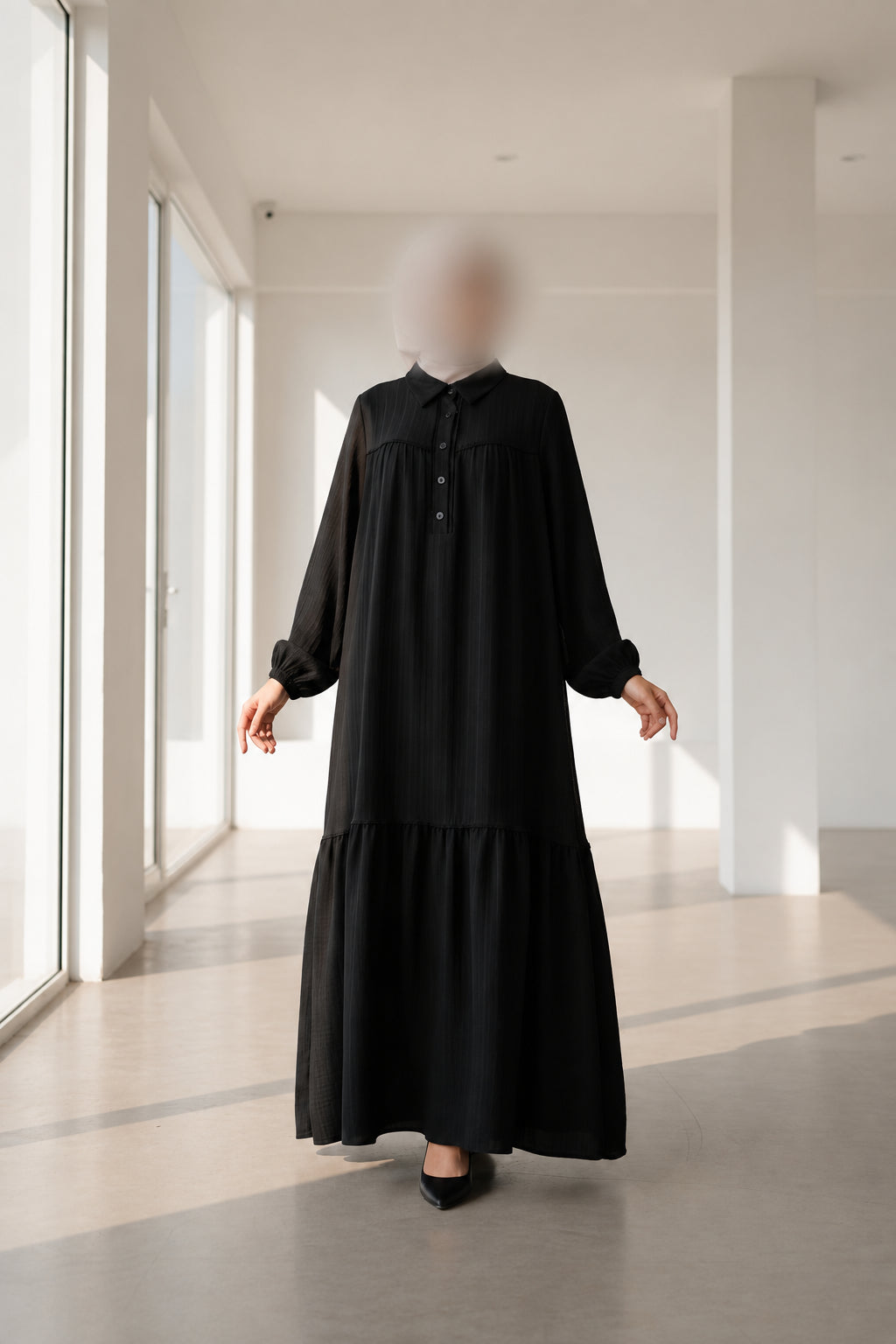 Turkish Breathable Abaya / Dress Black